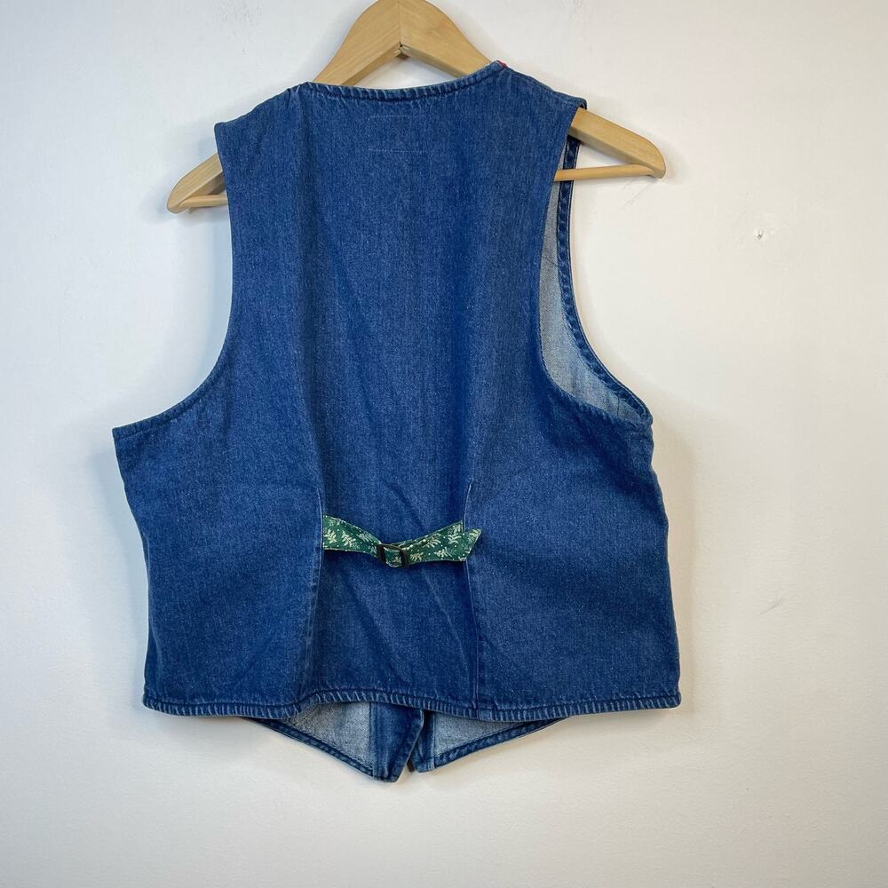 Susan Bristol Vintage Patchwork Embroidered Denim Boho Western Country Vest M - Picture 6 of 12